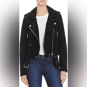 Blank NYC Black Leather Jacket with Silver Accents